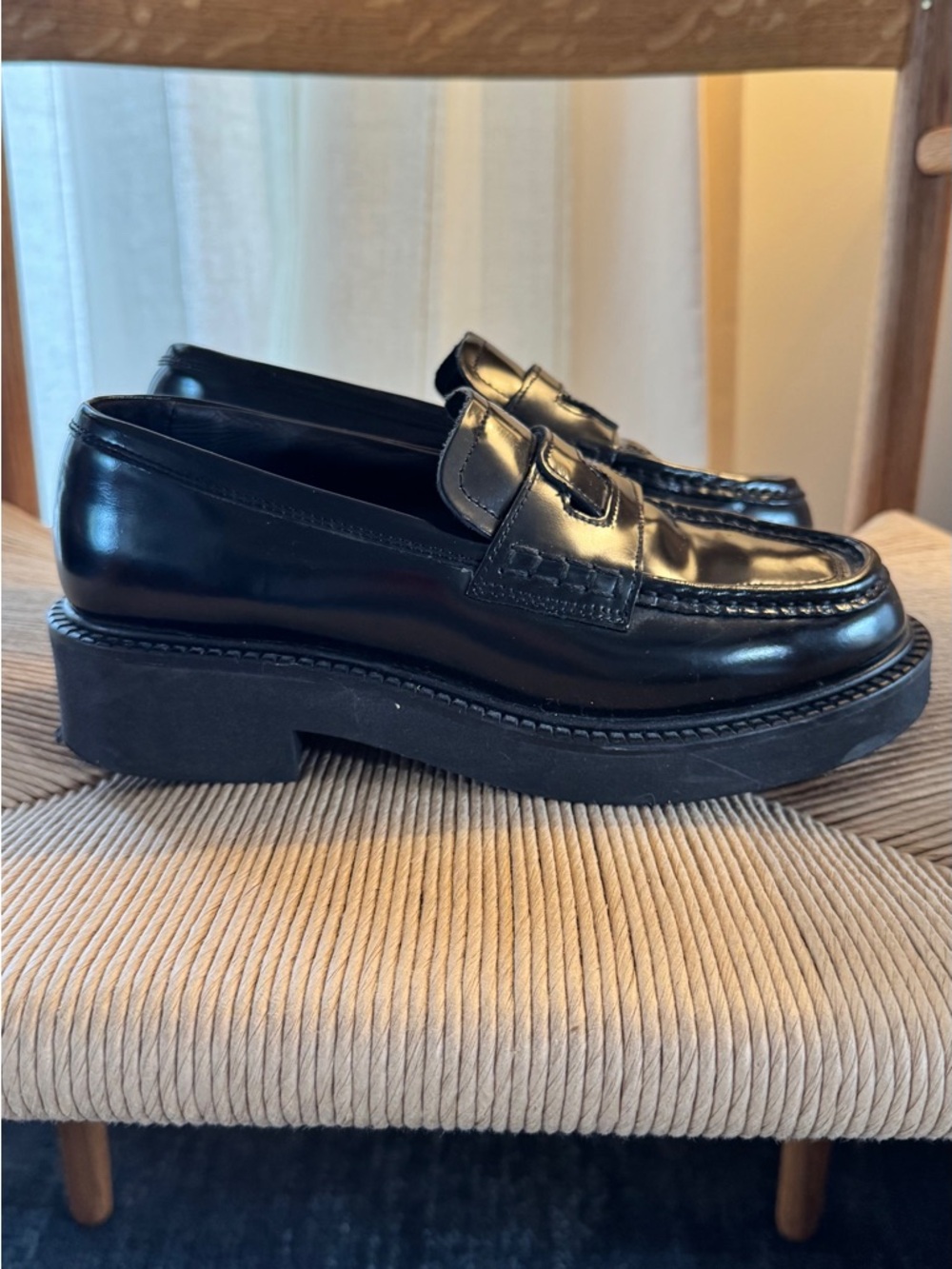 & Other Stories Sleek Black Leather Loafers | Size 37